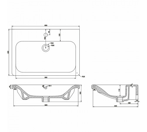 Раковина BelBagno Soft 65 13065-KL Белая