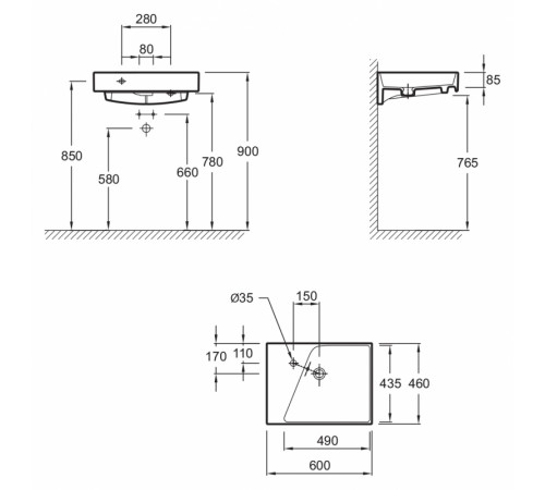 Раковина Jacob Delafon Rythmik 60 EXQ112-00 Белая