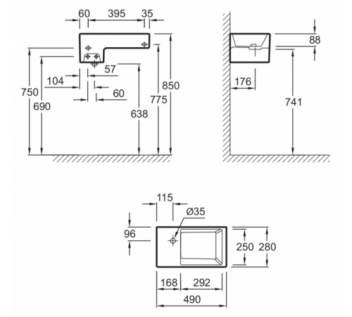 Раковина Jacob Delafon Terrace 50 EGA012-00 Белая