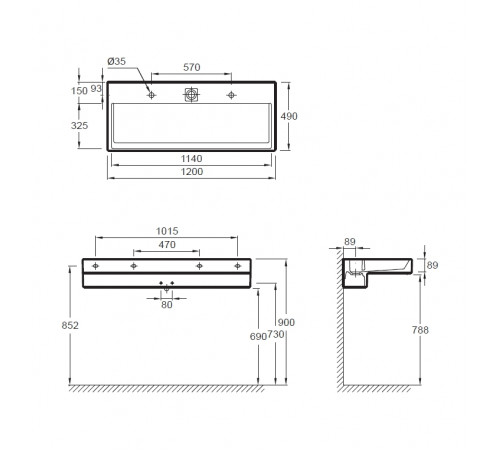 Раковина Jacob Delafon Terrace 120 EXB9112-00 с подсветкой