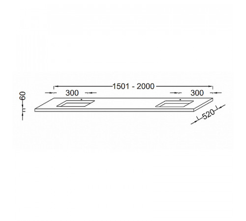 Столешница под раковину Jacob Delafon Parallel 200 EB55-2000-E10 Дуб