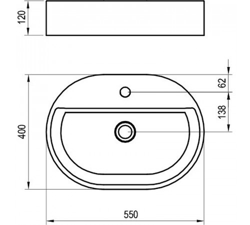 Раковина Ravak Ceramic Slim Shelf O 55 XJX01155003 Белая