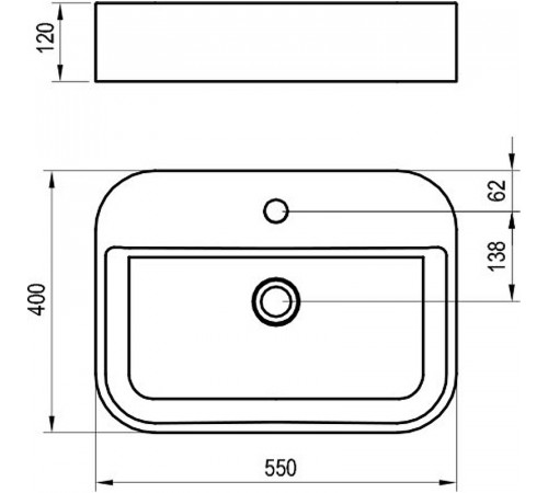 Раковина Ravak Ceramic Slim Shelf R 55 XJX01155005 Белая