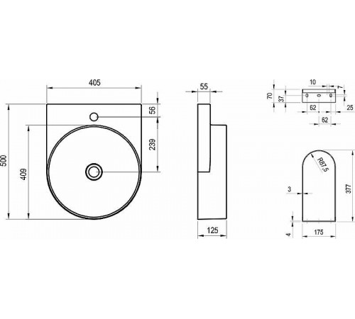 Раковина Ravak Yard 40 XJX01240002 Белая