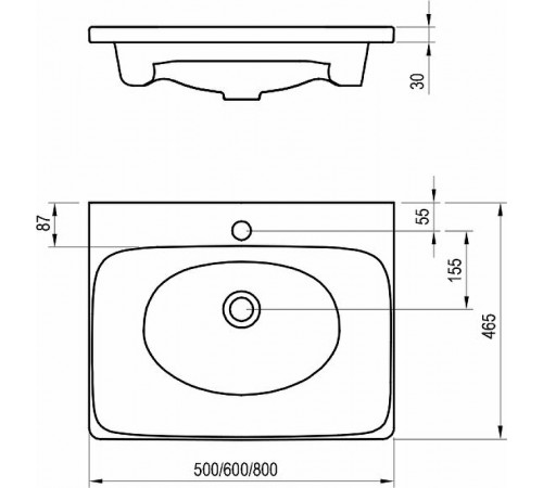 Раковина Ravak Balance 60 XJX01260000 Белая