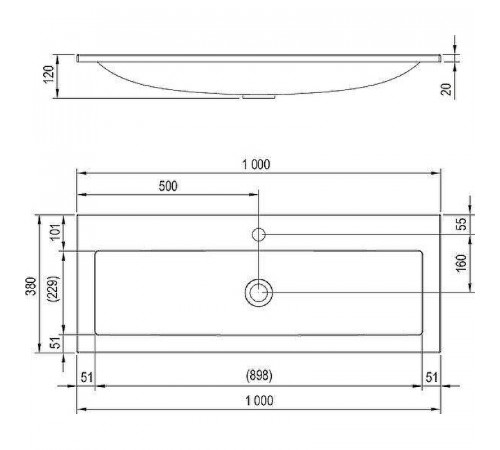 Раковина Ravak Clear 100 XJJ01110000 Белая