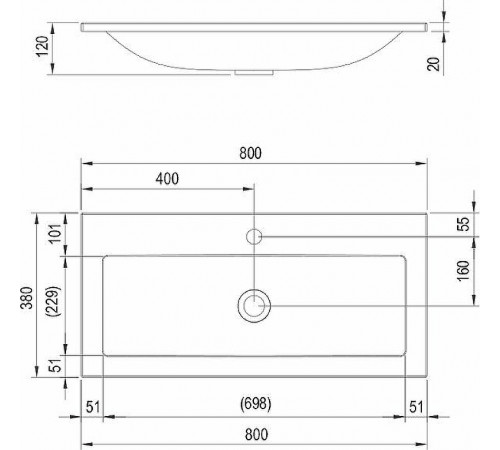 Раковина Ravak Clear 80 XJJ01180000 Белая