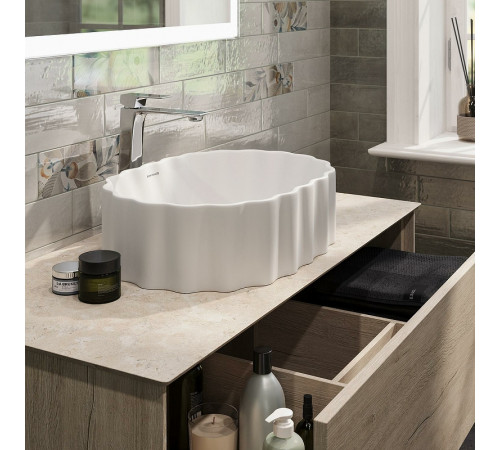 Раковина Kerama Marazzi Artbasin Conchiglia 50 CC.wb.50WHT Белая глянцевая