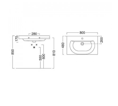 Раковина Kerama Marazzi Buongiorno 80 BG.wb.80 Белая глянцевая