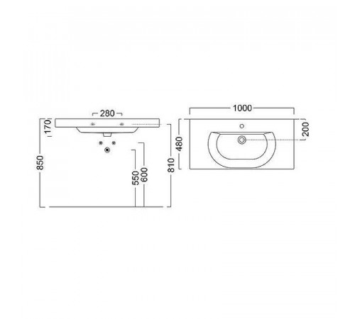 Раковина Kerama Marazzi Buongiorno 100 BG.wb.100 Белая глянцевая