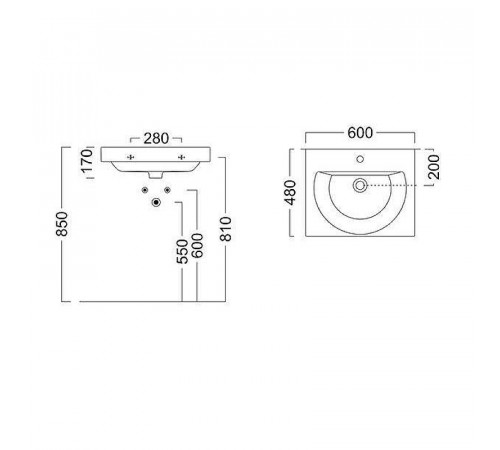 Раковина Kerama Marazzi Buongiorno 60 BG.wb.60 Белая глянцевая