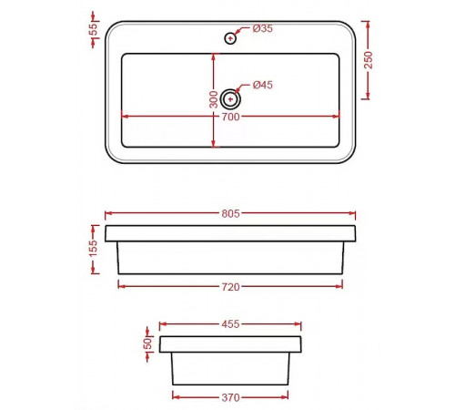 Раковина Artceram Fuori 80 TFL035 01 00 Белая