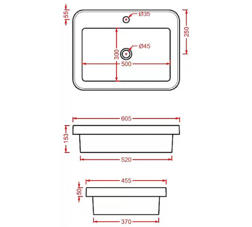 Раковина Artceram Fuori 60 TFL034 17 00 Черная матовая