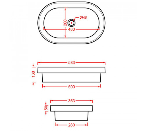 Раковина Artceram Fuori 60 TFL033 05 00 Белая матовая