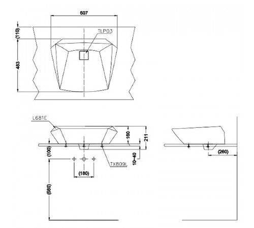 Раковина-чаша Toto Jewelhex 60 LW681B#W Белая