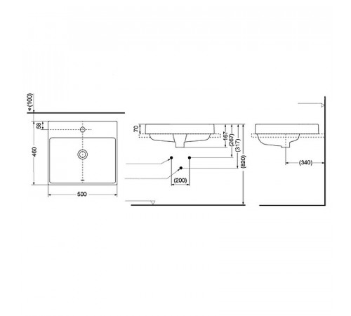 Раковина Toto MH 50 LW1615CB#XW Белая