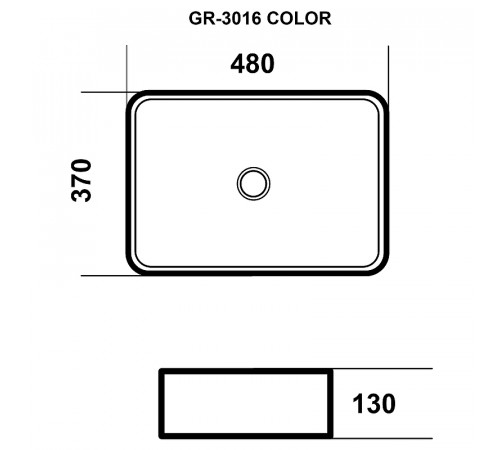 Раковина-чаша Grossman Color 48 GR-3016GBL Золото Черная