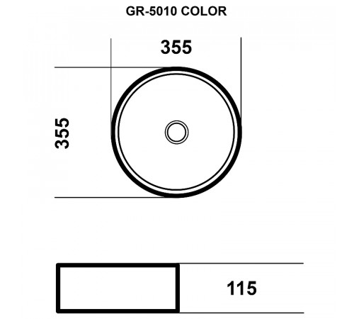 Раковина-чаша Grossman Color 35 GR-5010GBR Золото Черная