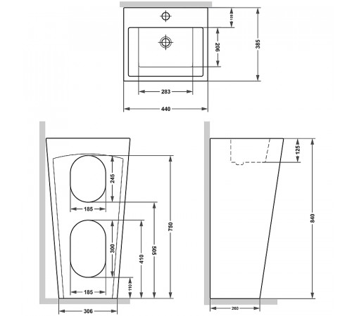 Раковина Laguraty 44 883B Белая