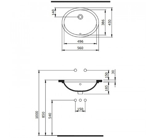 Раковина Berges Ego 56 181007 Белая глянцевая