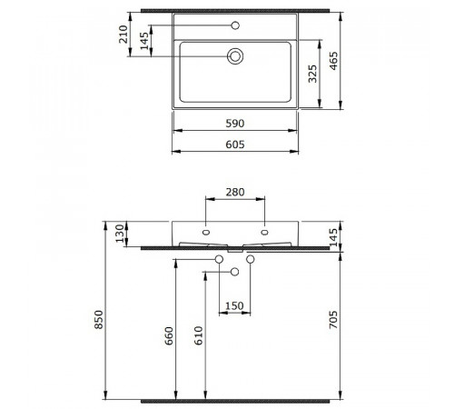 Раковина Berges Ego 60 182003 Белая глянцевая