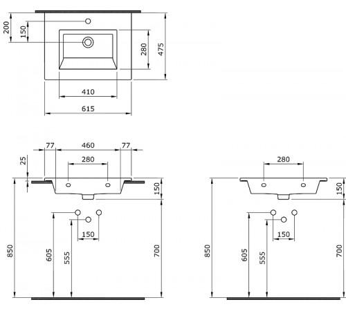 Раковина Berges Ego 61 182004 Белая глянцевая