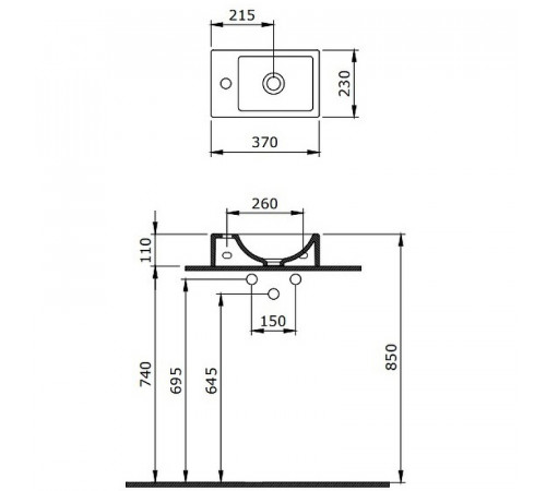 Раковина Berges Small 37 L 182009 Белая глянцевая