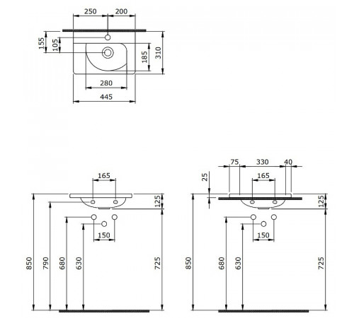 Раковина Berges Small 45 182008 Белая глянцевая