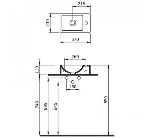 Раковина Berges Small 37 R 182010 Белая глянцевая