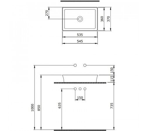 Раковина-чаша Berges Ego SL 55 181029 Антрацит матовый