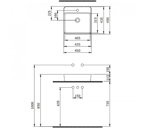 Раковина Berges Ego SL 45 182024 Антрацит матовый