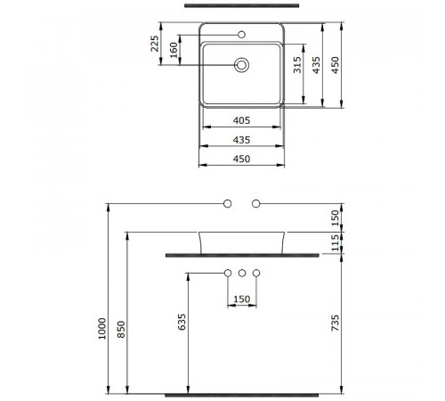 Раковина Berges Ego SL 45 182014 Белая глянцевая