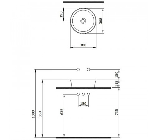 Раковина-чаша Berges Ego SL 38 181011 Белая глянцевая