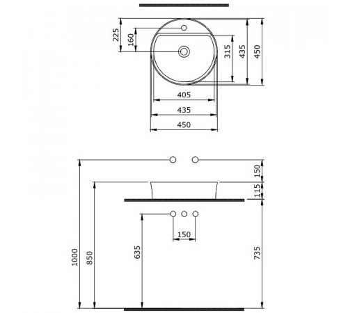 Раковина Berges Ego SL 45 182015 Белая глянцевая