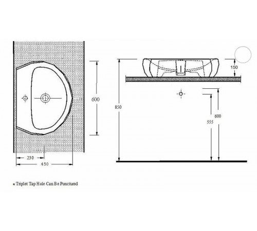 Раковина beWash Bekinger 60 87601101 Белый глянец