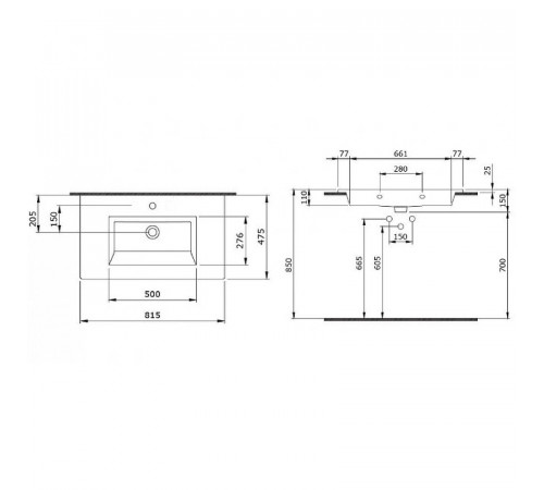 Раковина Bocchi Milano 80 1113-004-0126 Черная матовая