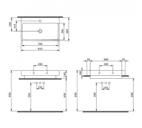 Раковина Bocchi Scala Arch 1078-001-0126 Белая глянцевая