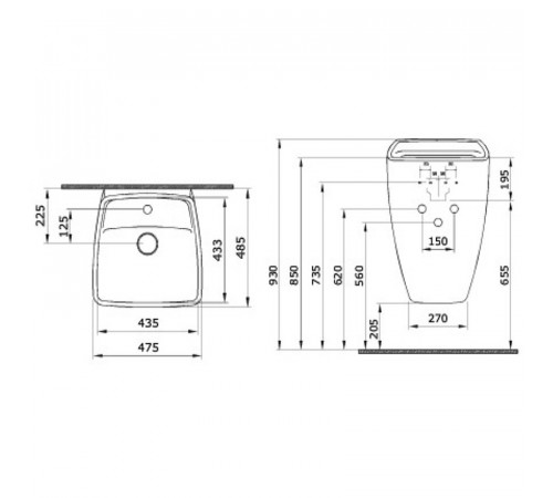 Раковина Bocchi Firenze 48 1082-002-0126 Белая матовая