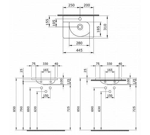 Раковина Bocchi Taormina Arch 45 1015-020-0126 Антрацит матовая