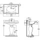 Раковина Azzurra Jubilaeum 91 JULP0905500MBI/(JUB200/90 bi)*1 Белая