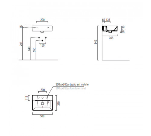 Раковина GSI Kube X 50 9447111 Белая