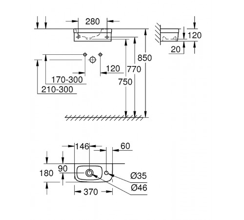 Раковина Grohe Euro Ceramic 37 39327000 Белая