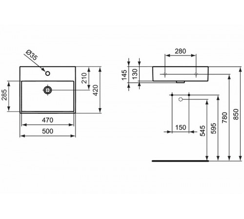 Раковина Ideal Standard Strada 50 K077701 Euro White