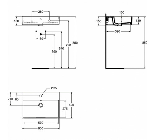 Раковина Ideal Standard Strada 60 K077801 Euro White