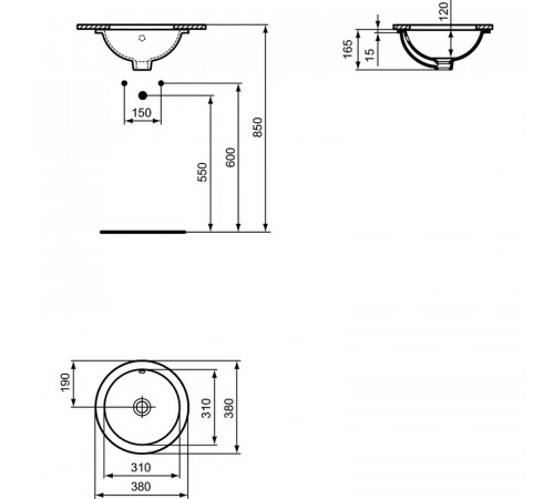 Раковина Ideal Standard Connect 38 E505201 Euro White