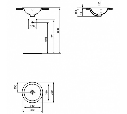 Раковина-чаша Ideal Standard Connect 38 E505101 Евробелая