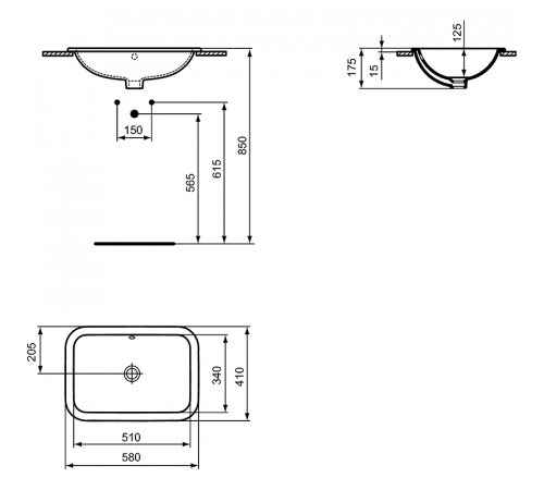 Раковина Ideal Standard Connect 58 E505901 Euro White