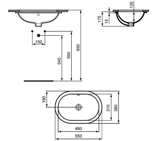 Раковина Ideal Standard Connect 55 E504801 Euro White