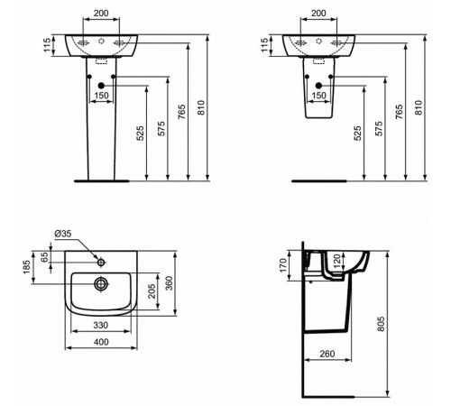 Раковина Ideal Standard Tempo 40 T056701 Euro White