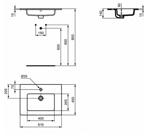 Раковина Ideal Standard Tempo 61 E066801 Euro White